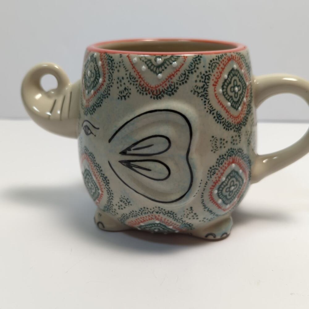 Nature’s Home Boho Elephant Mug 16 oz Ceramic Coffee Cup - Picture 7 of 10